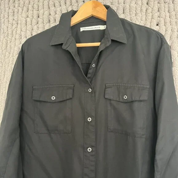 Standard Grace Black Button-Down Dress Size M - Picture 4 of 10